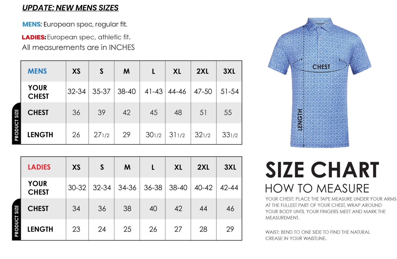 Shirt Size Chart